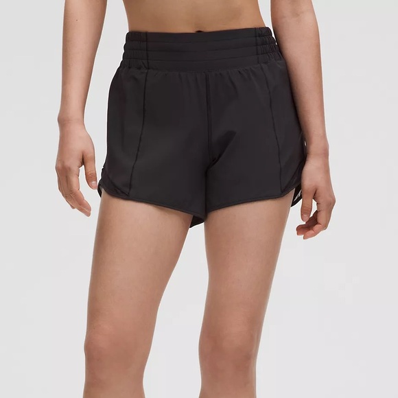 ~NWT lululemon hotty hot high rise lined short 4” in black with okc thunder logo